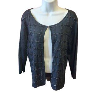 Black Beaded Cardigan Size Large